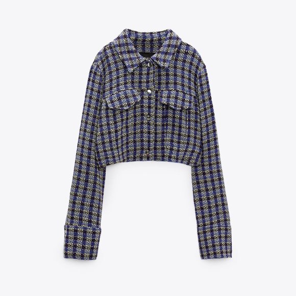 Zara Textured Cropped Jacket S - Picture 7 of 10